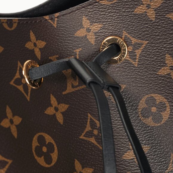 Louis Vuitton NeoNoe MM Monogram Canvas & Black Leather Bucket Bag - Picture 13 of 15